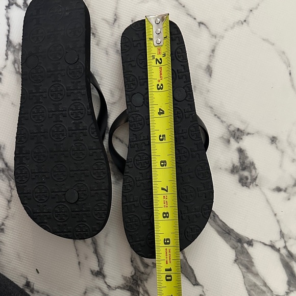 Tory Burch Black and White Zebra Logo  Flip Flops - Picture 6 of 7